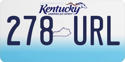KY license plate 278URL