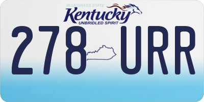 KY license plate 278URR