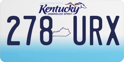 KY license plate 278URX