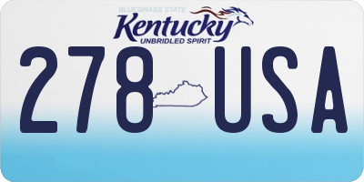 KY license plate 278USA