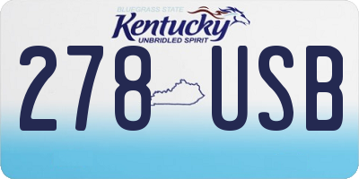 KY license plate 278USB