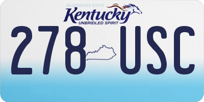 KY license plate 278USC