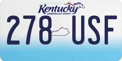 KY license plate 278USF