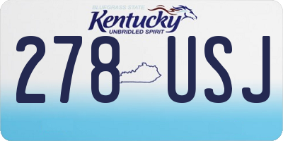 KY license plate 278USJ