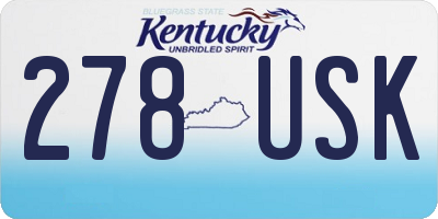 KY license plate 278USK