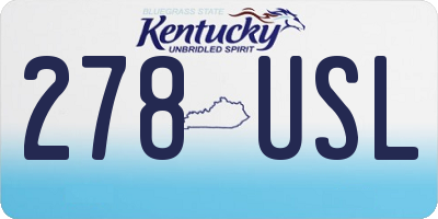 KY license plate 278USL