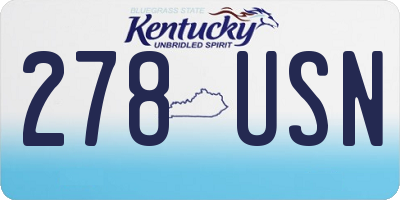 KY license plate 278USN
