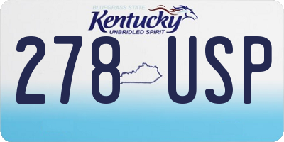 KY license plate 278USP