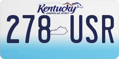 KY license plate 278USR