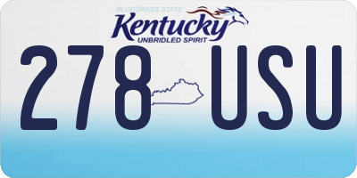 KY license plate 278USU