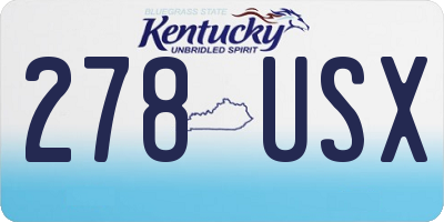 KY license plate 278USX
