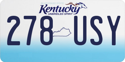 KY license plate 278USY