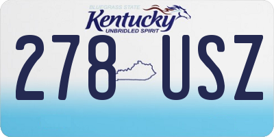 KY license plate 278USZ