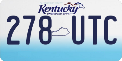 KY license plate 278UTC