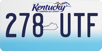KY license plate 278UTF