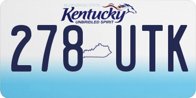 KY license plate 278UTK