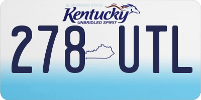 KY license plate 278UTL
