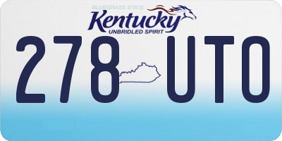 KY license plate 278UTO