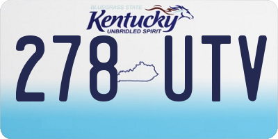 KY license plate 278UTV