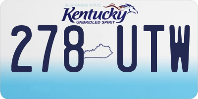 KY license plate 278UTW