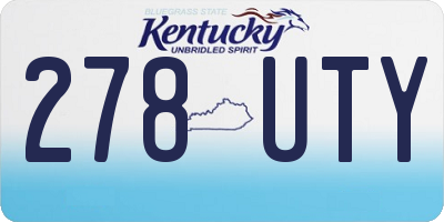 KY license plate 278UTY
