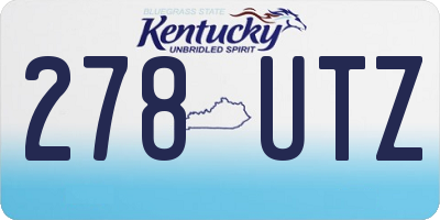 KY license plate 278UTZ