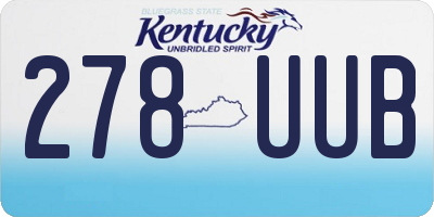 KY license plate 278UUB