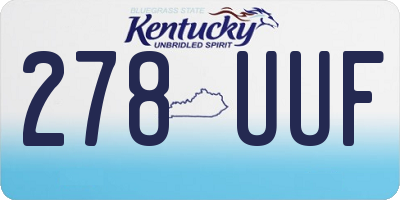 KY license plate 278UUF