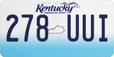 KY license plate 278UUI