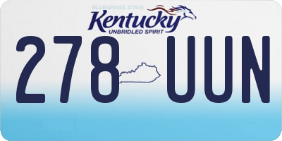KY license plate 278UUN
