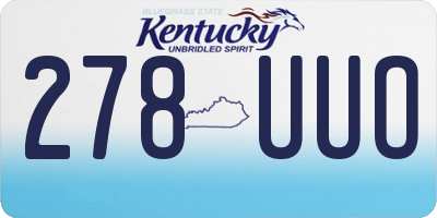 KY license plate 278UUO