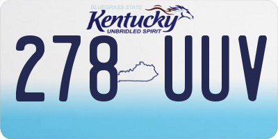 KY license plate 278UUV