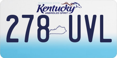KY license plate 278UVL