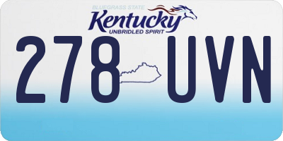 KY license plate 278UVN
