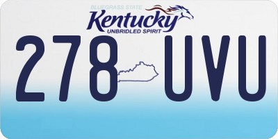 KY license plate 278UVU