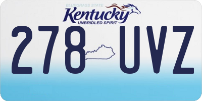 KY license plate 278UVZ