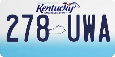 KY license plate 278UWA
