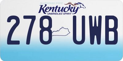 KY license plate 278UWB