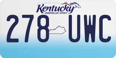 KY license plate 278UWC