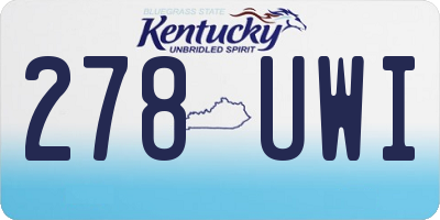 KY license plate 278UWI