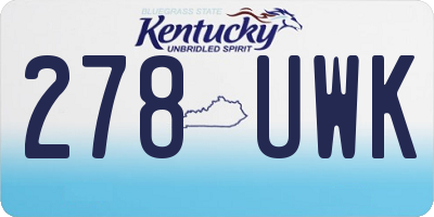 KY license plate 278UWK