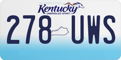 KY license plate 278UWS