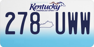 KY license plate 278UWW