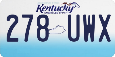 KY license plate 278UWX