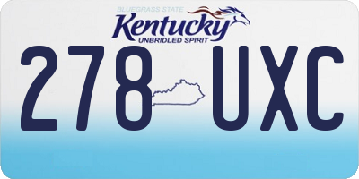 KY license plate 278UXC