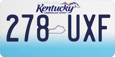 KY license plate 278UXF