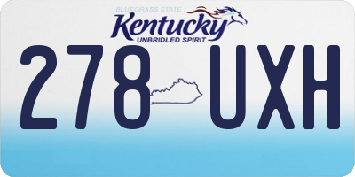 KY license plate 278UXH
