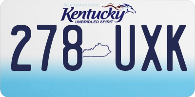 KY license plate 278UXK