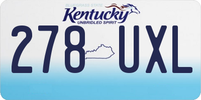 KY license plate 278UXL