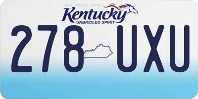 KY license plate 278UXU